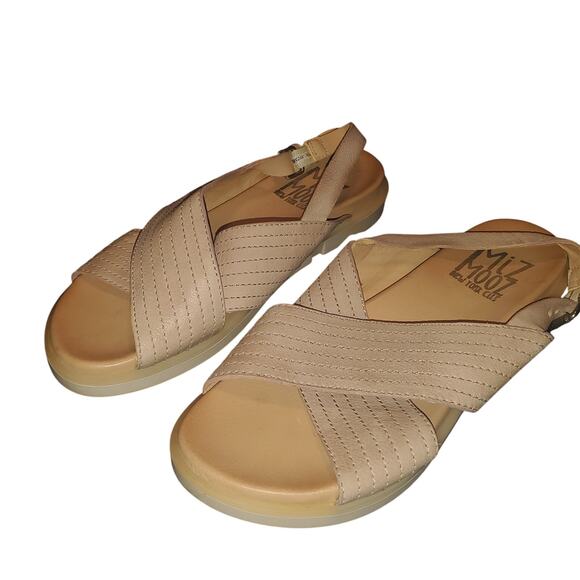 Miz Mooz Size 8.5 EU 38 Kind Pearl Blush Pink Leather Cross-Strap Sandals - Picture 1 of 9